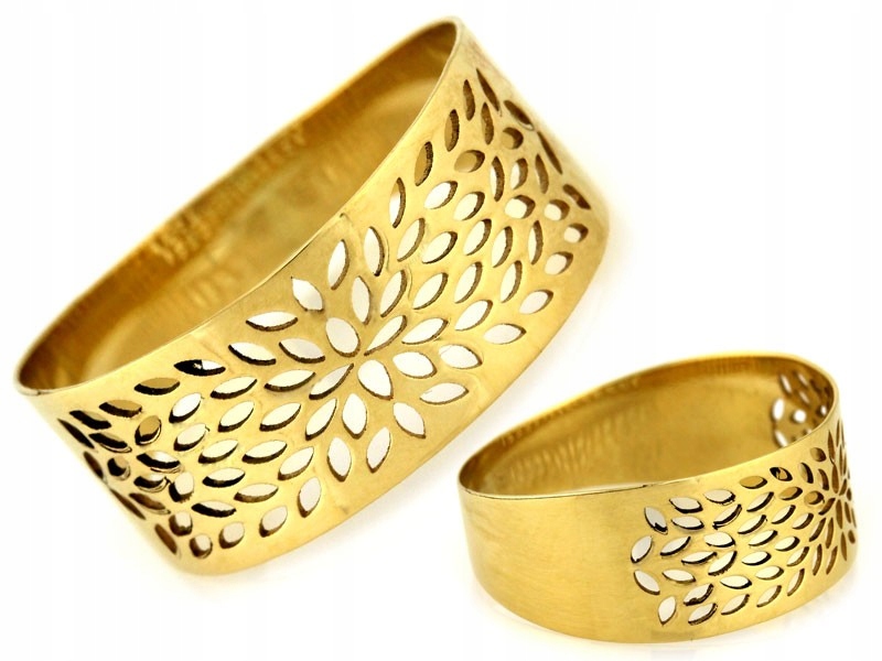 Ažurový zlatý prsten 585 prstýnek r13 bez kamenů vyřezaný 1.37 g