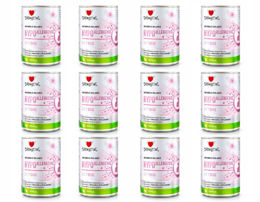 Levně Disugual Psi Vlhká veterinární dieta Hypoalergenní křepelka 12 x 400 g