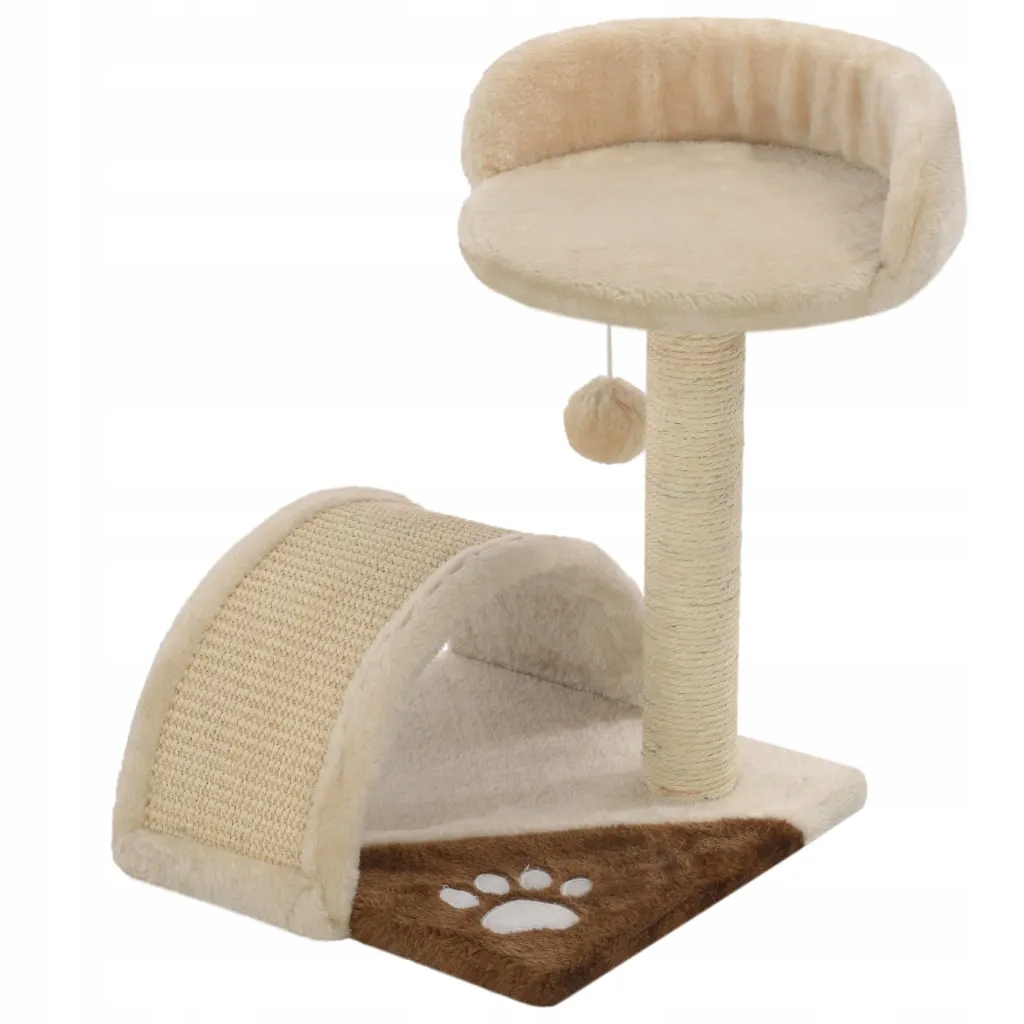 Levně Škrabadlo pro kočky béžové, hnědé a černé, 30 x 30 x 40 cm