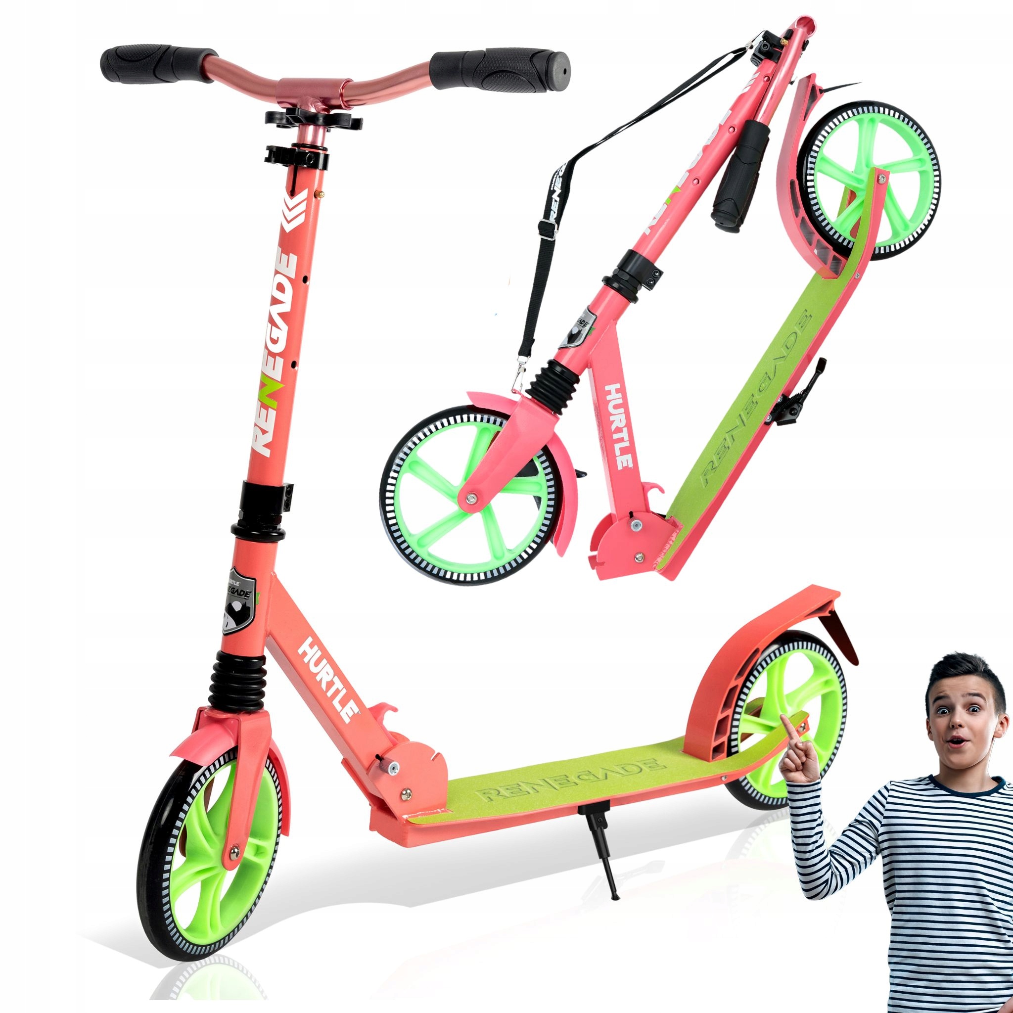 Hulajnoga Z Regulowaną Kierownicą Antypoślizgowa Platforma Z Aluminium