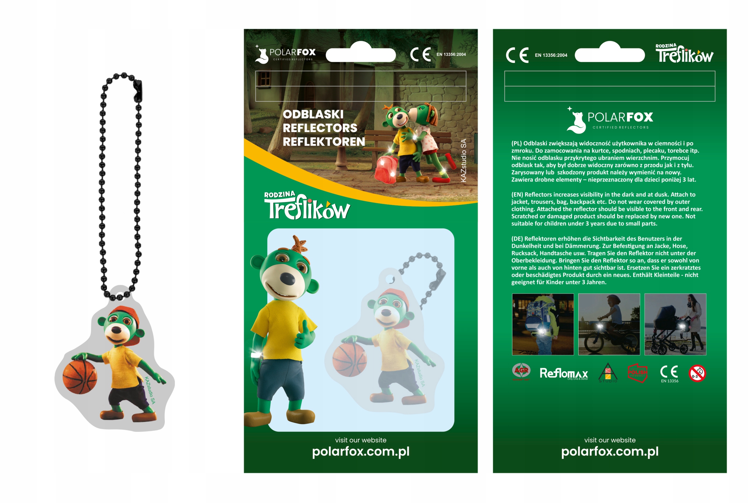 POLARFOX - ZESTAW ODBLASKOWY TREFLIKI (09) Kolor żółty