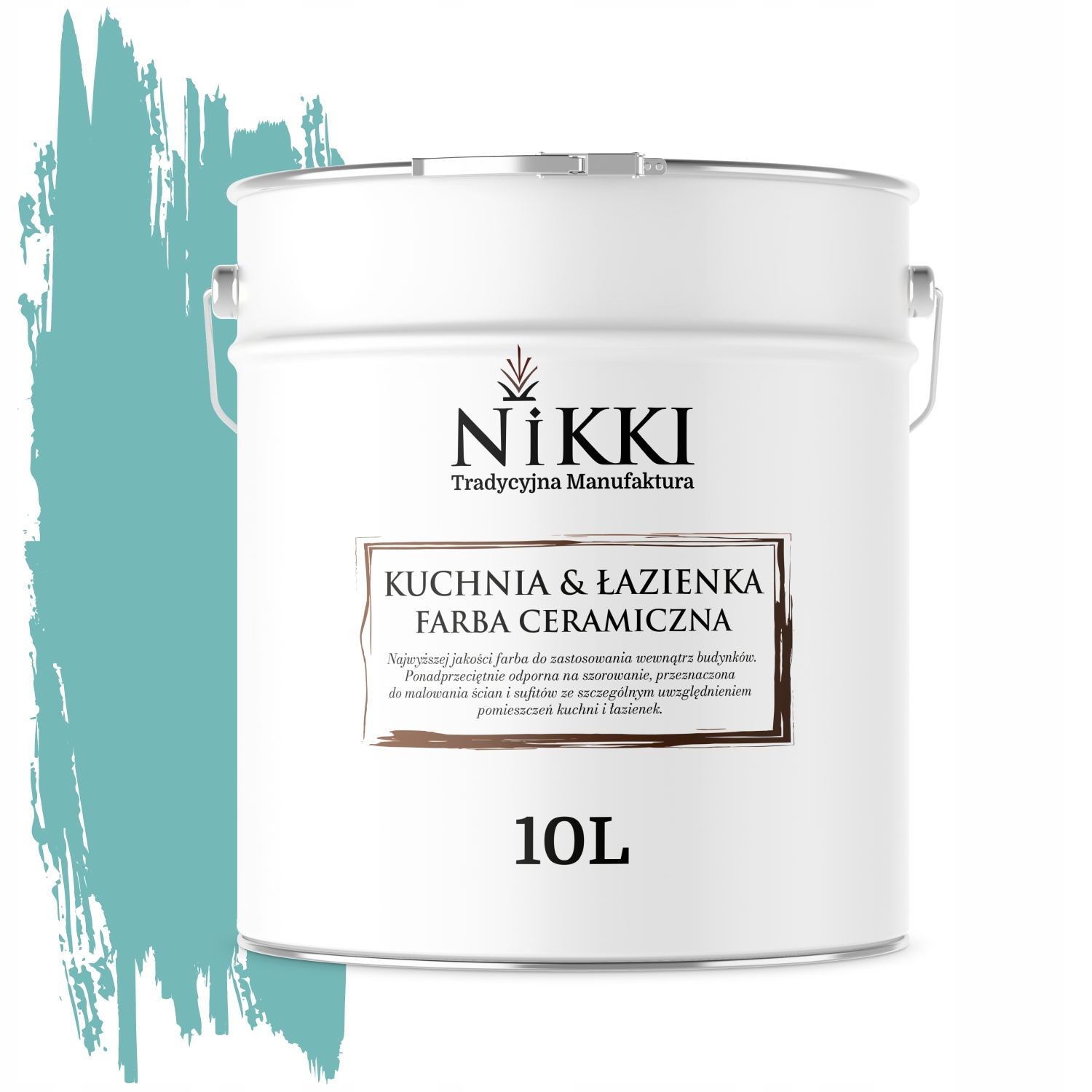 Keramická Farba Kuchyňa Kúpeľňa Tyrkysová H1441 Hlboká Matná 10 L Nástenná