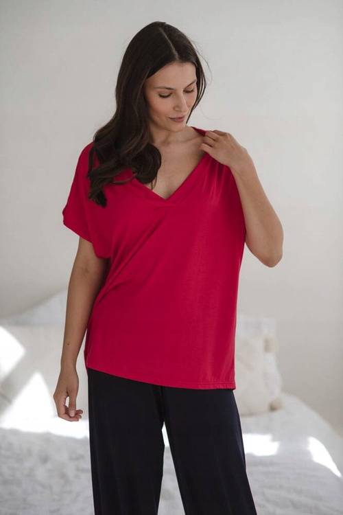 Košile na kojení Milk&Love Moon – malinová, bambusová, těhotenská