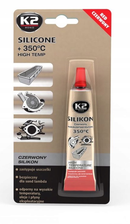 

K2 Silikon Czerwony Wysokotemperaturowy 21G