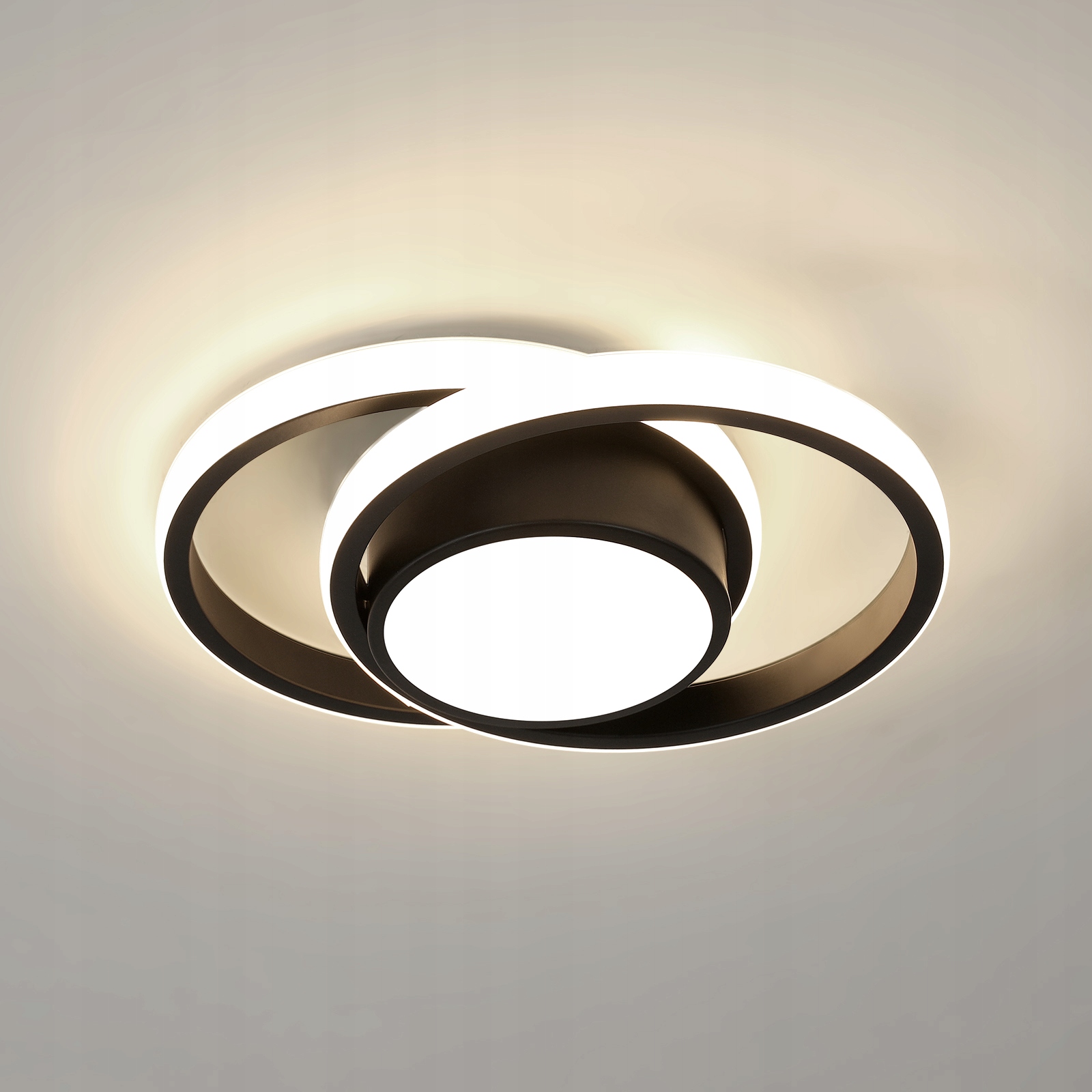 Lampa Sufitowa Led Plafon Czarny Okrągły Nowoczesny Do Salonu 32W Barwa Neutralna 4500K