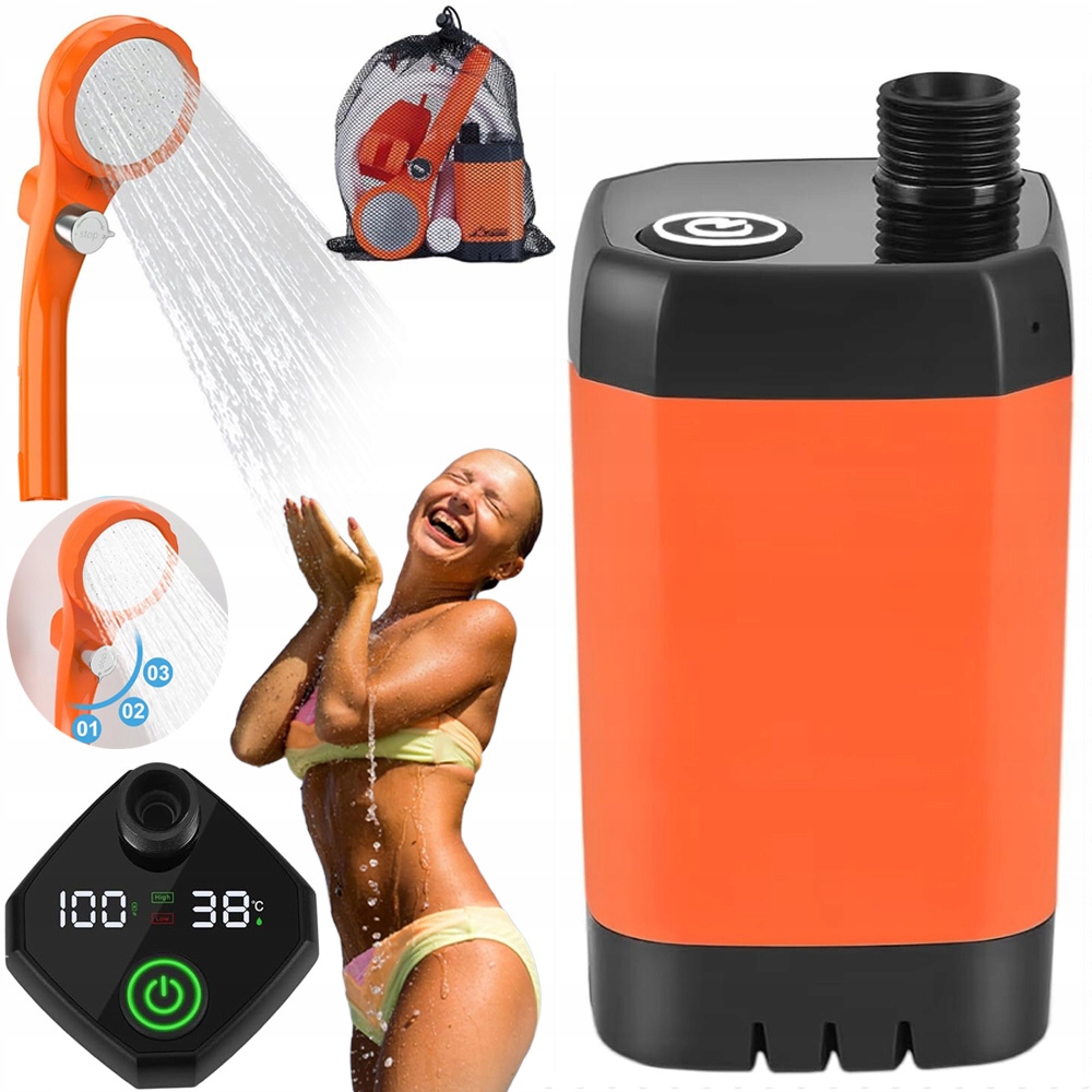 Turistická Přenosná Akumulátorová Sprcha Kempingová IPX7 Přenosné Čerpadlo