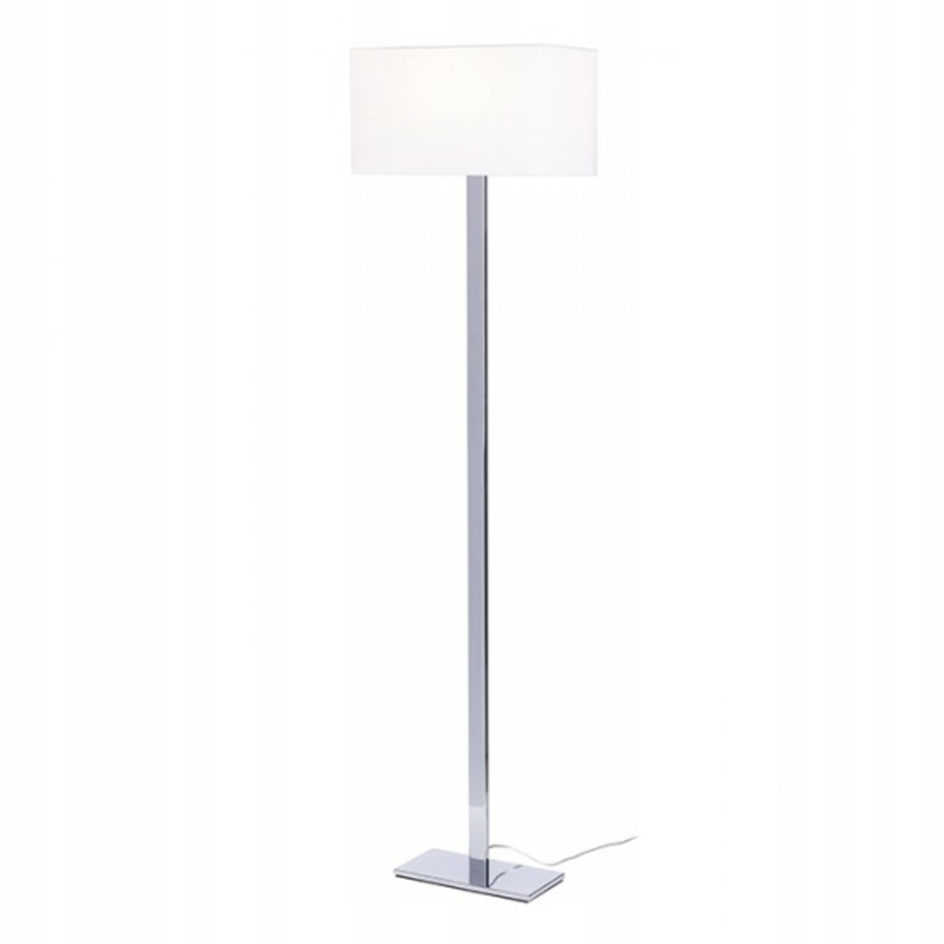 Stojanová lampa Rendl Plaza bílá/chrom E27 42W výška 160 cm textil