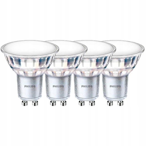4 x Żarówka LED GU10 5W=50W 550lm PHILIPS 3000K