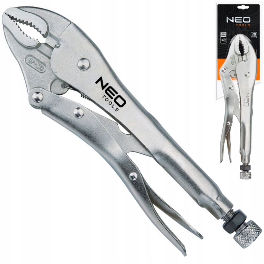 Szczypce zaciskowe 250mm okrągłe szczęki klucz żabka 01-216 NEO