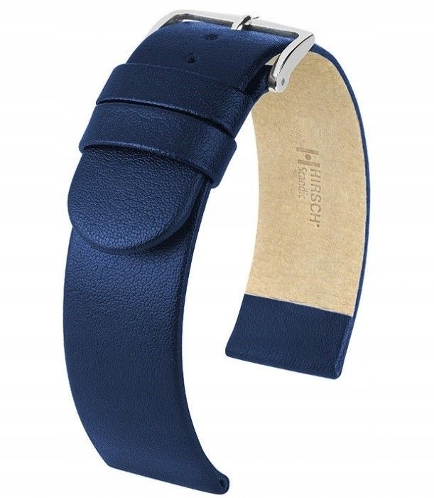 Tmavě modrý kožený opasek 20 mm Hirsch Scandic Nqr 17852080-2-20 (M)