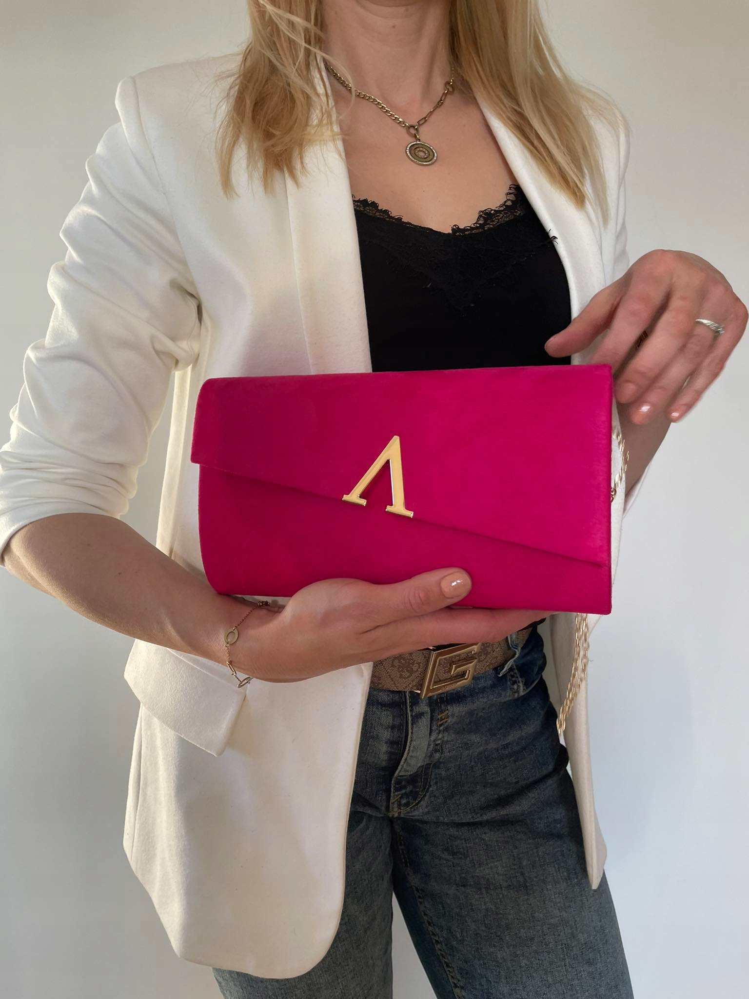 ZJAWISKOWA ZAMSZOWA TOREBKA KOPERTÓWKA FUKSJA Wysokość 14 cm