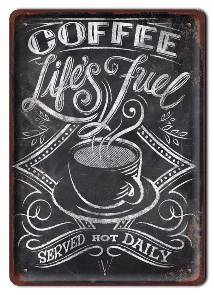 

Coffee Kawa Plakat Metalowy Szyld Retro #07918