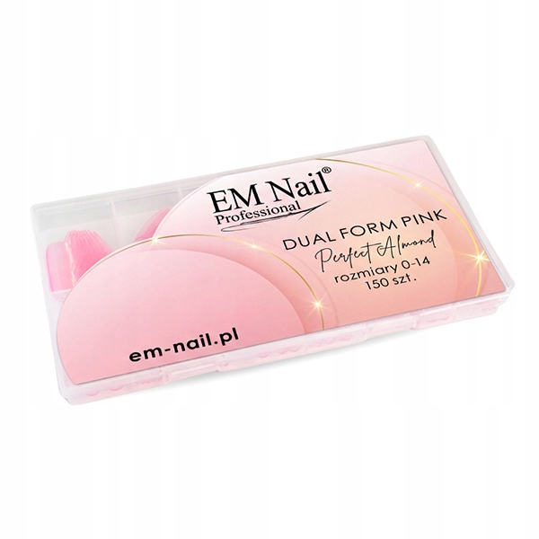 Horní formy Em Nail Dual Form Pink Perfect Almond 150 Ks