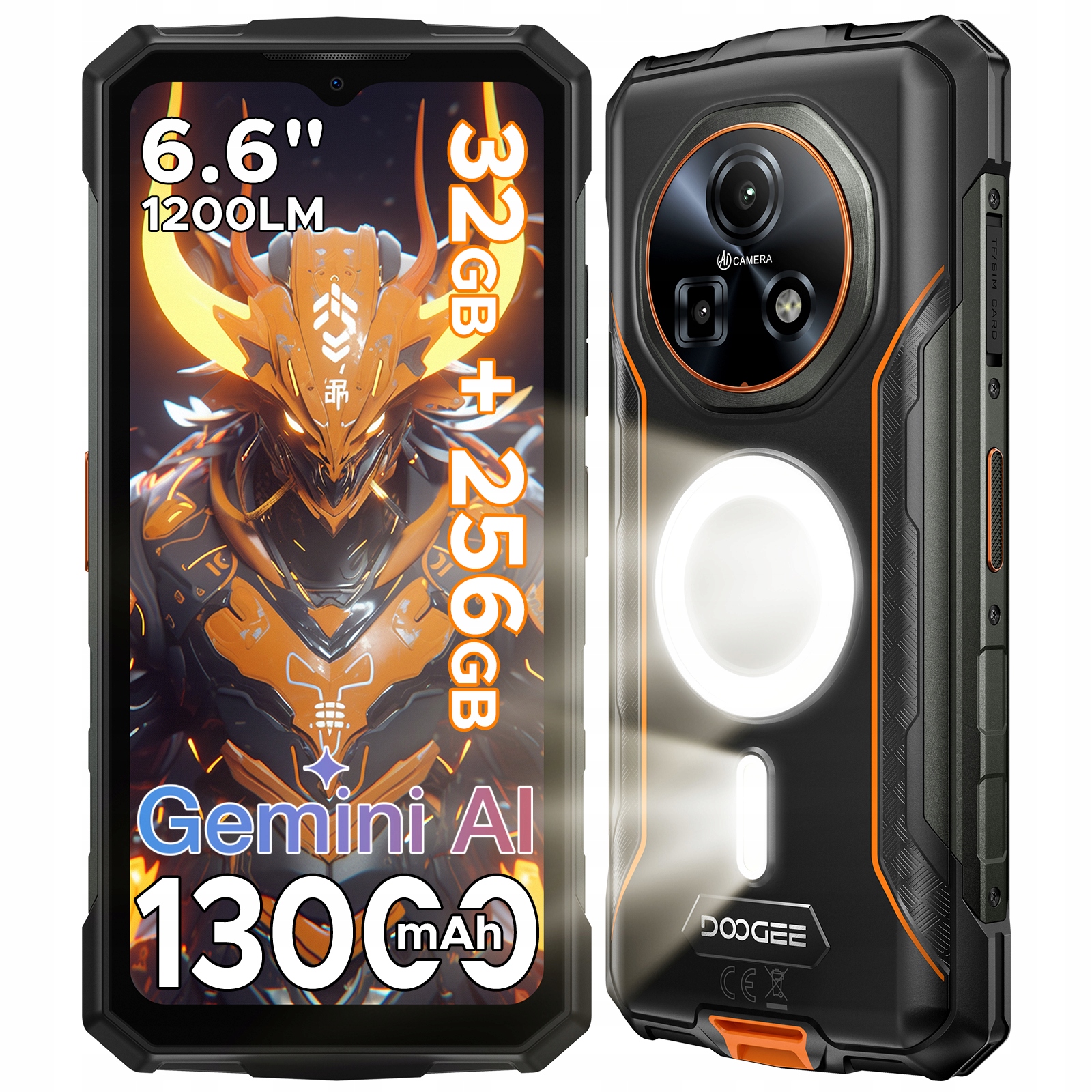 Doogee Fire5Ultra Odolný Smartphone IP68/IP69K 8GB 256GB 13000mAh Android 15