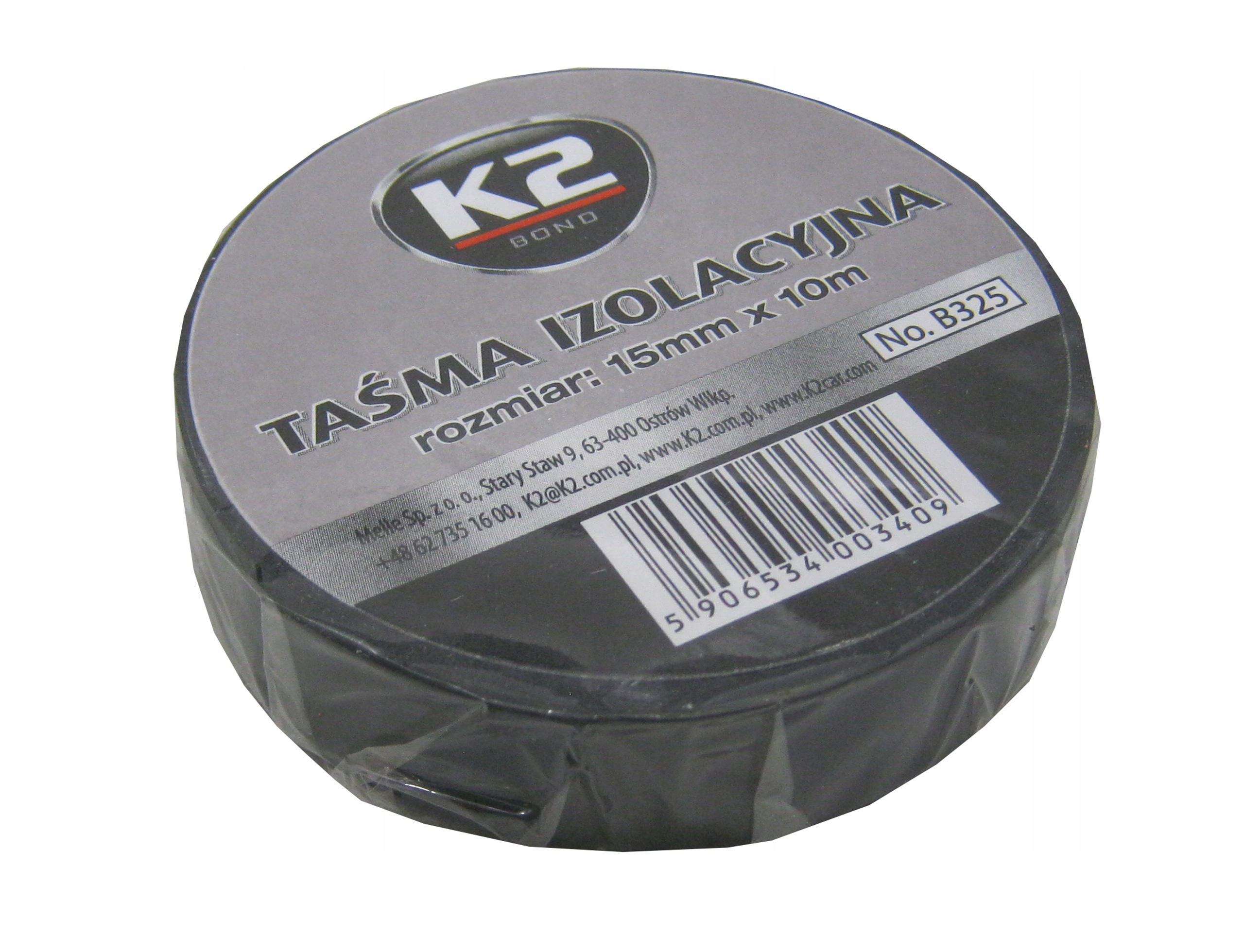 K2 TAŚMA IZOLACYJNA KLEJĄCA CZARNA 15mmX10m