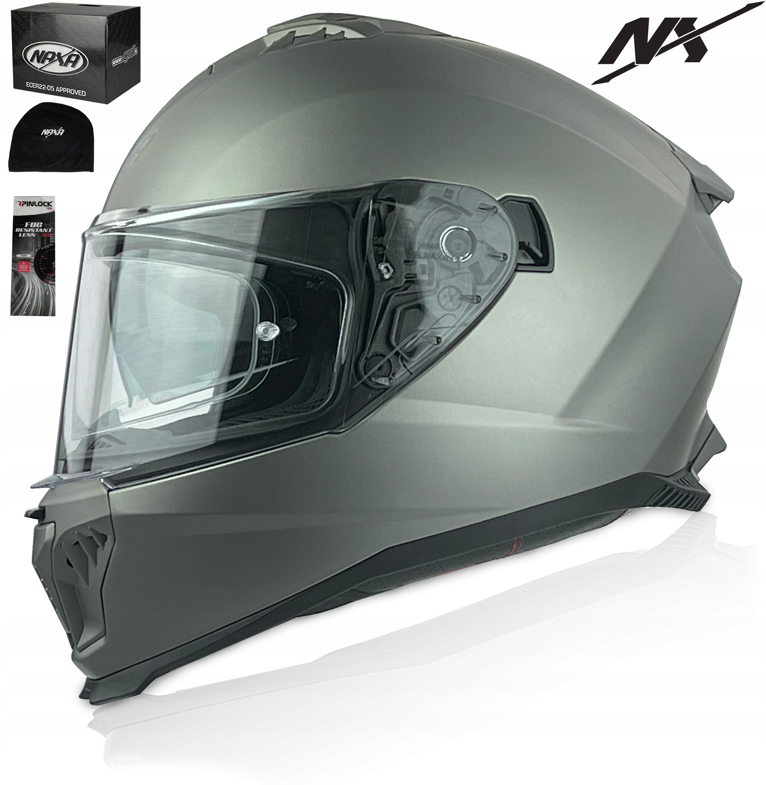 Motocyklová Přilba Integrální Naxa F31/D r. XL Blenda Pinlock Anti Fog