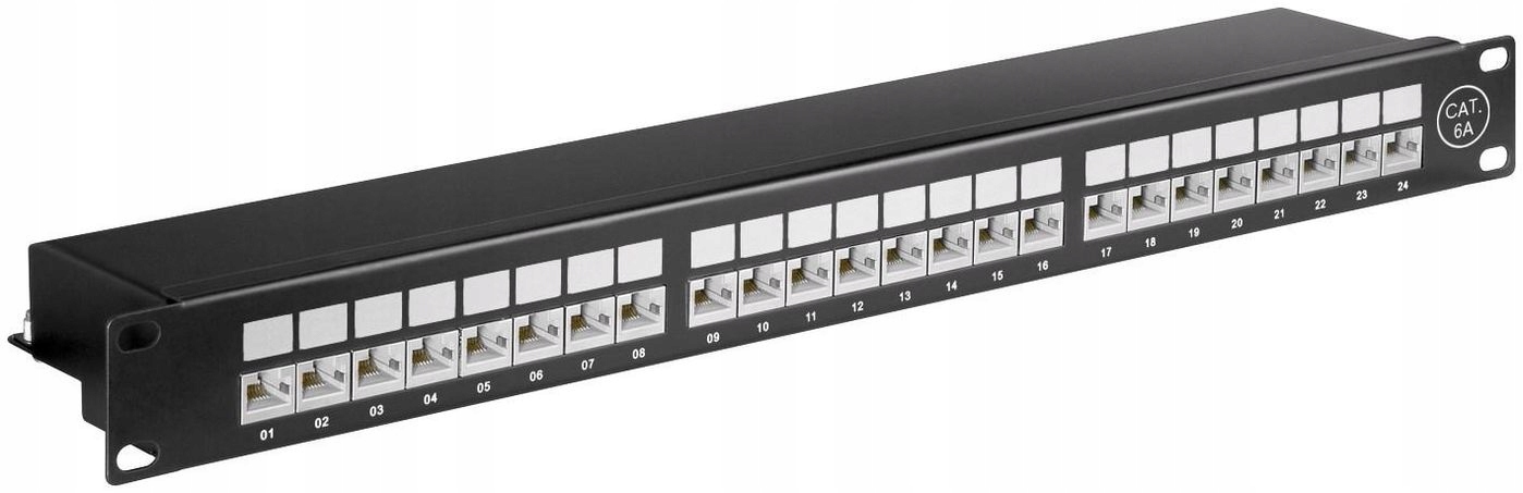 MicroConnect CAT6a 24 port 19" Patch Panel,