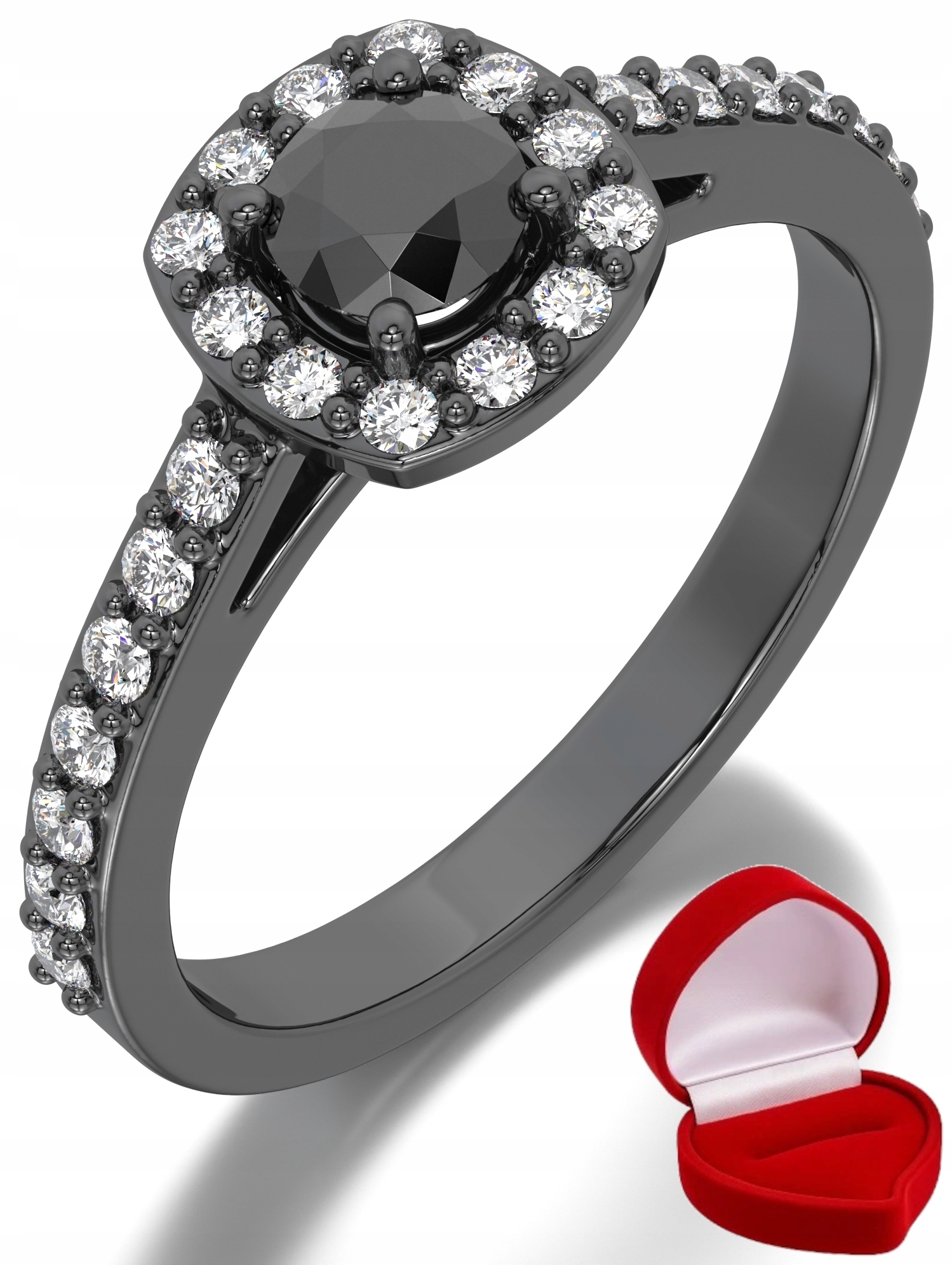 Zlatý Prstýnek 585 14k Brylant Č. 0,30 ct Černé Zlato R17