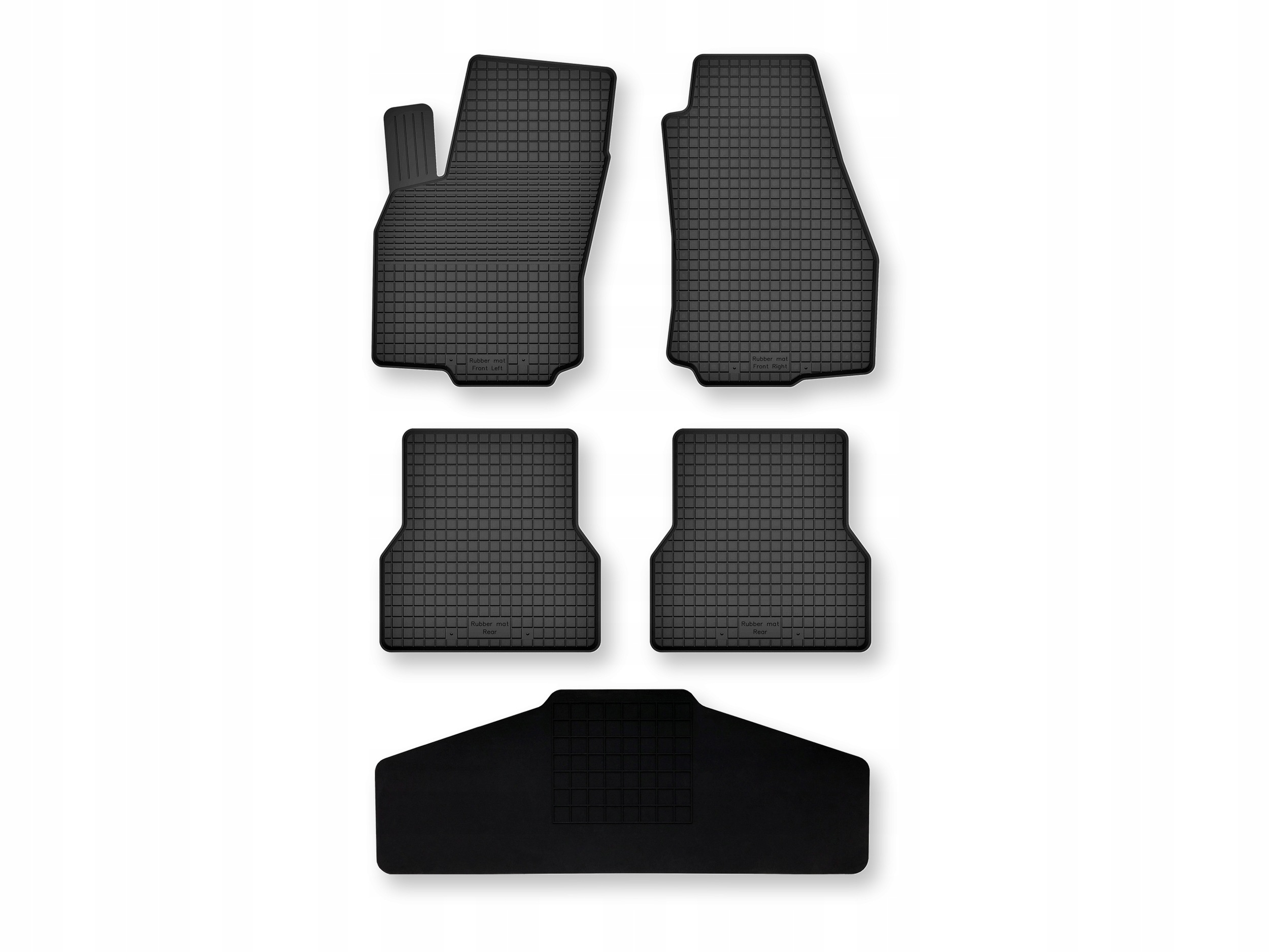 Dywaniki gumowe korytkowe Ford Focus MK2 2004-2011 komplet 5 szt. z tunelem