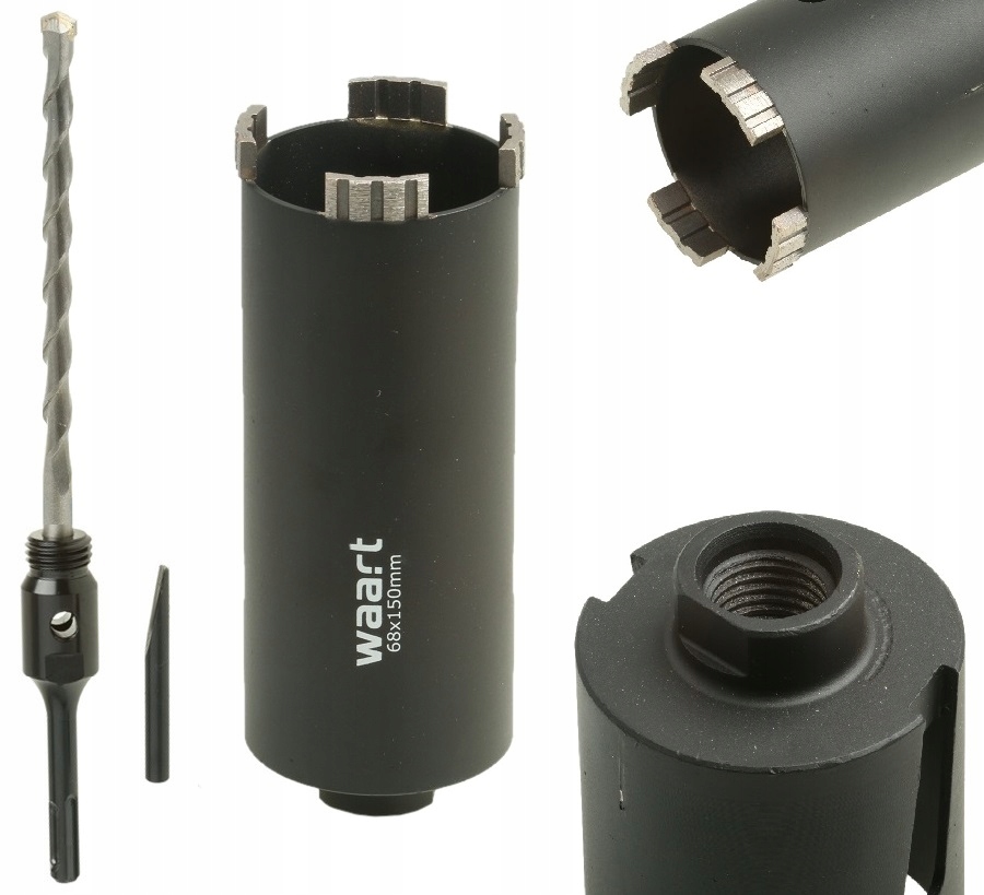 Otwornica Do Betonu Diamentowa Turbo 68 mm Długa Pod Puszkę Adapter Sds