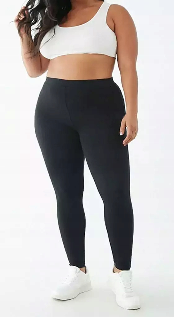 MG# Damskie LEGGINSY- bambusowe, długie CZARNE 3XL