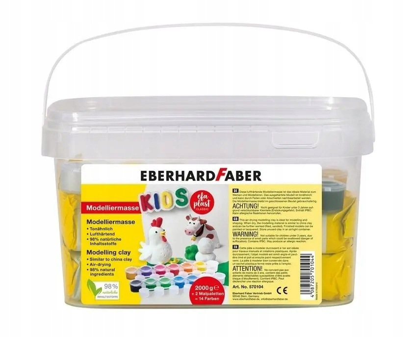 Glina samoutwardzalna Kids biała 2kg farby 14kol Eberhard Faber