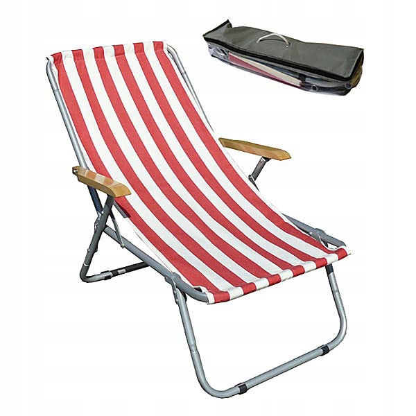 Leżak aluminium czerwony Polsport