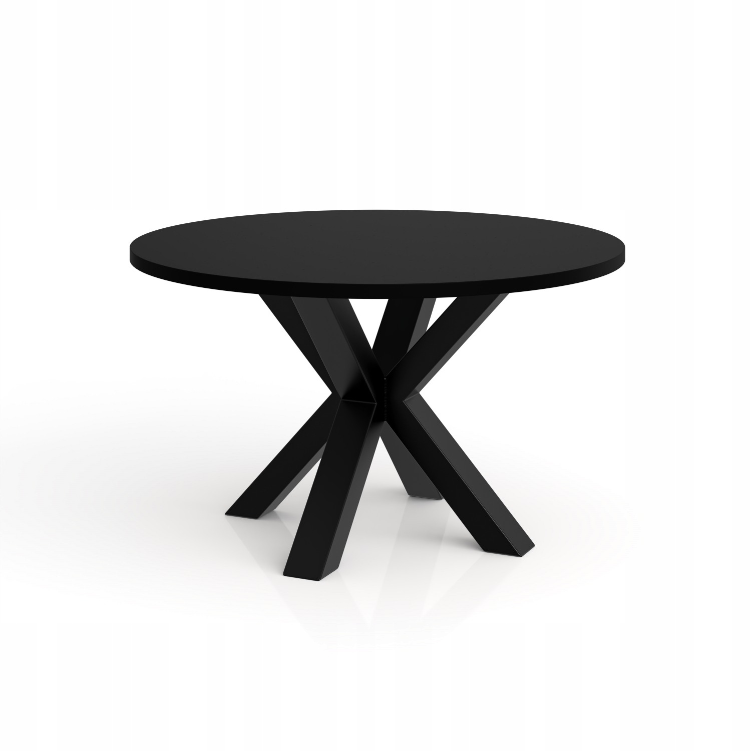 Kulatý konferenční stolek Noe 90 fi 90 cm, černá deska/černé nohy