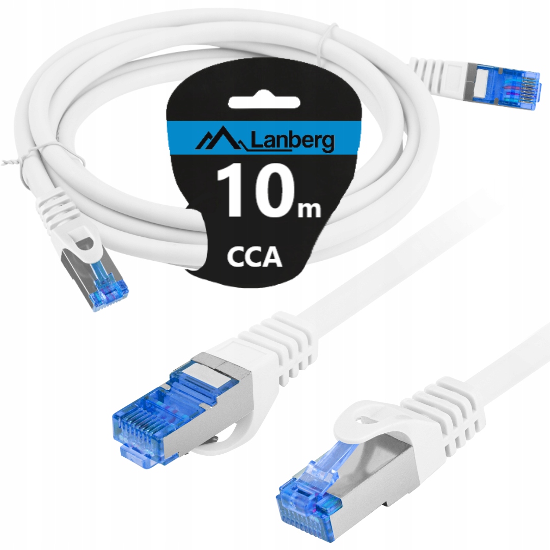 KABEL PRZEWÓD LAN SIECIOWY RJ45 CCA ETHERNET KAT.6A CAT S/FTP 10M LANBERG