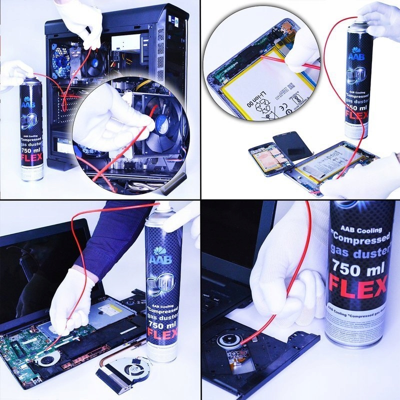 9x AABCOOLING SPRĘŻONE-POWIETRZE 750ml RURKA-60cm Producent Aab cooling