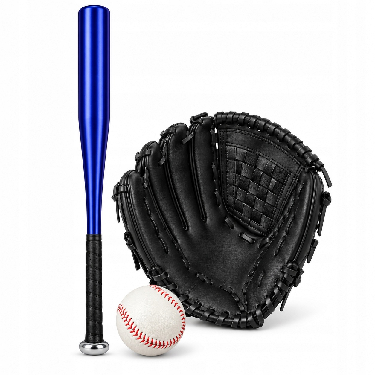 Zestaw do gry w Baseballa kij 30" niebieski+ rękawica+piłka