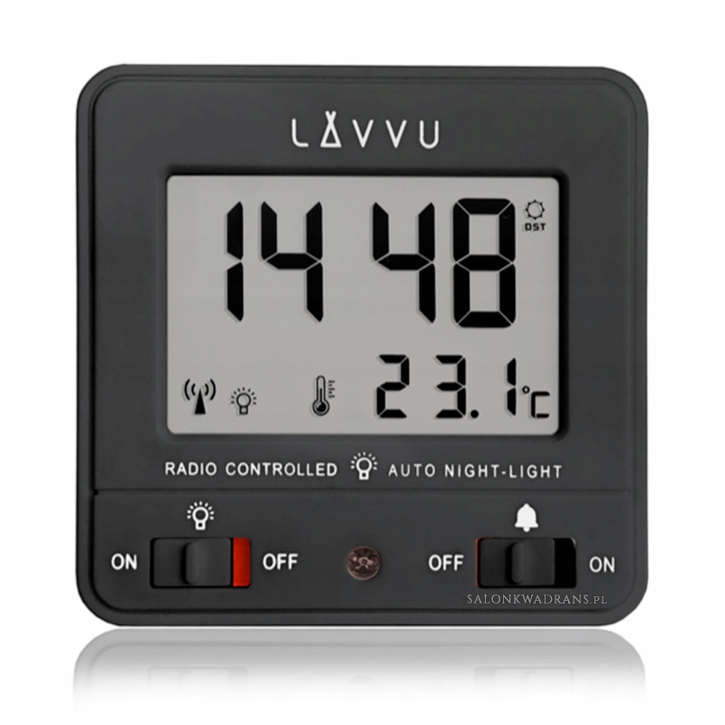 

Budzik cyfrowy Lavvu Czarny z czujnikiem światła