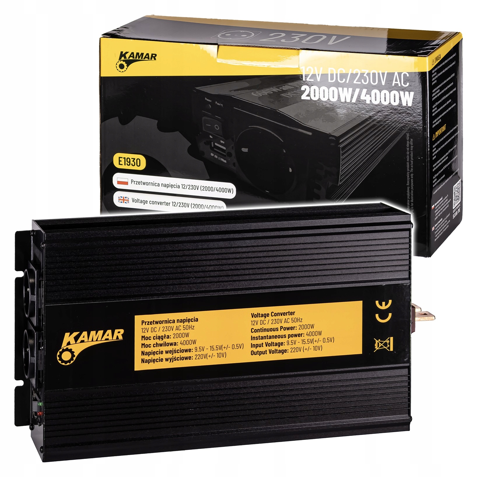 Menič napätia 12/230 V (2000/4000 W)