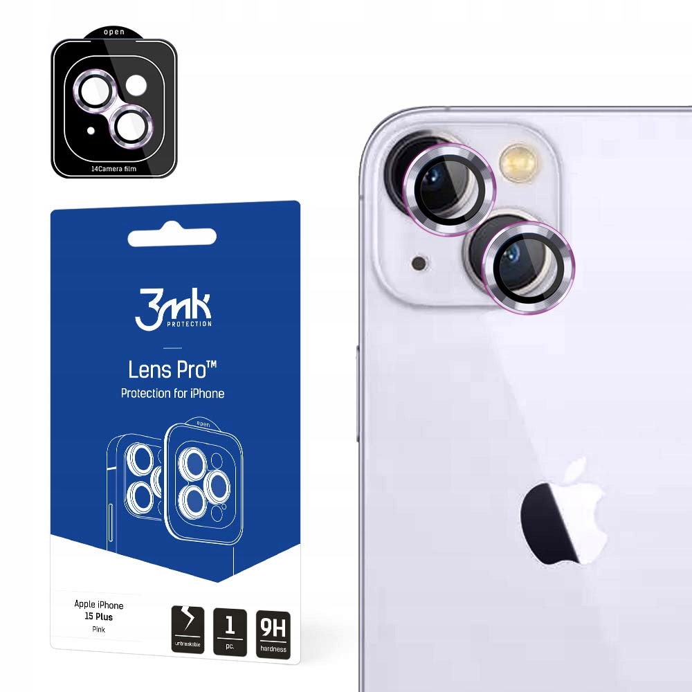 Osłona aparatu 3mk Lens Protection Pro Pink na iPhone 15 Plus 3mk