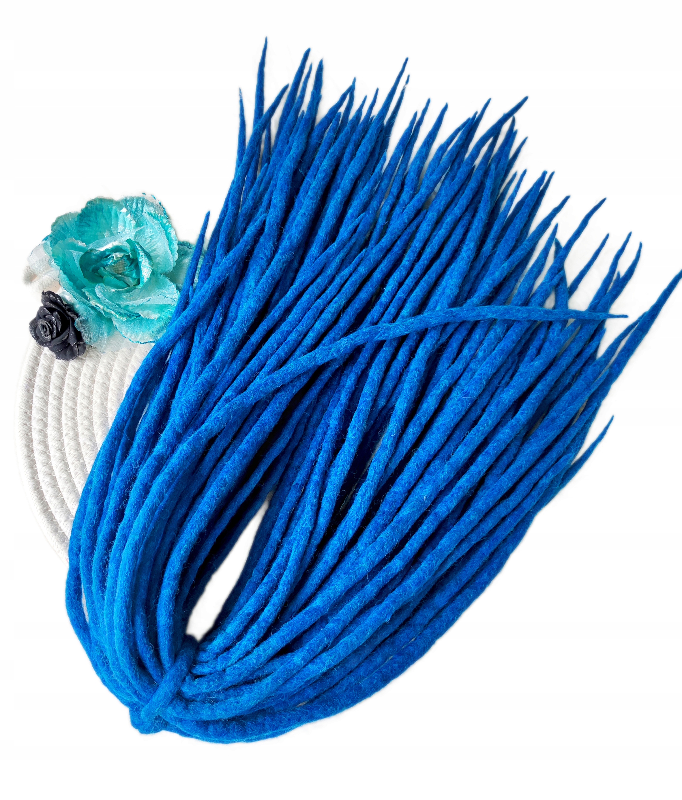 Vlněné pastelky Dredy, modrý melír, Modré Mandle, 40 kusů