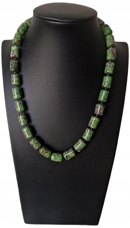 Zoisyt & Přírodní Rubín Náhrdelník Etnické Inspirace Kámen Hojnosti