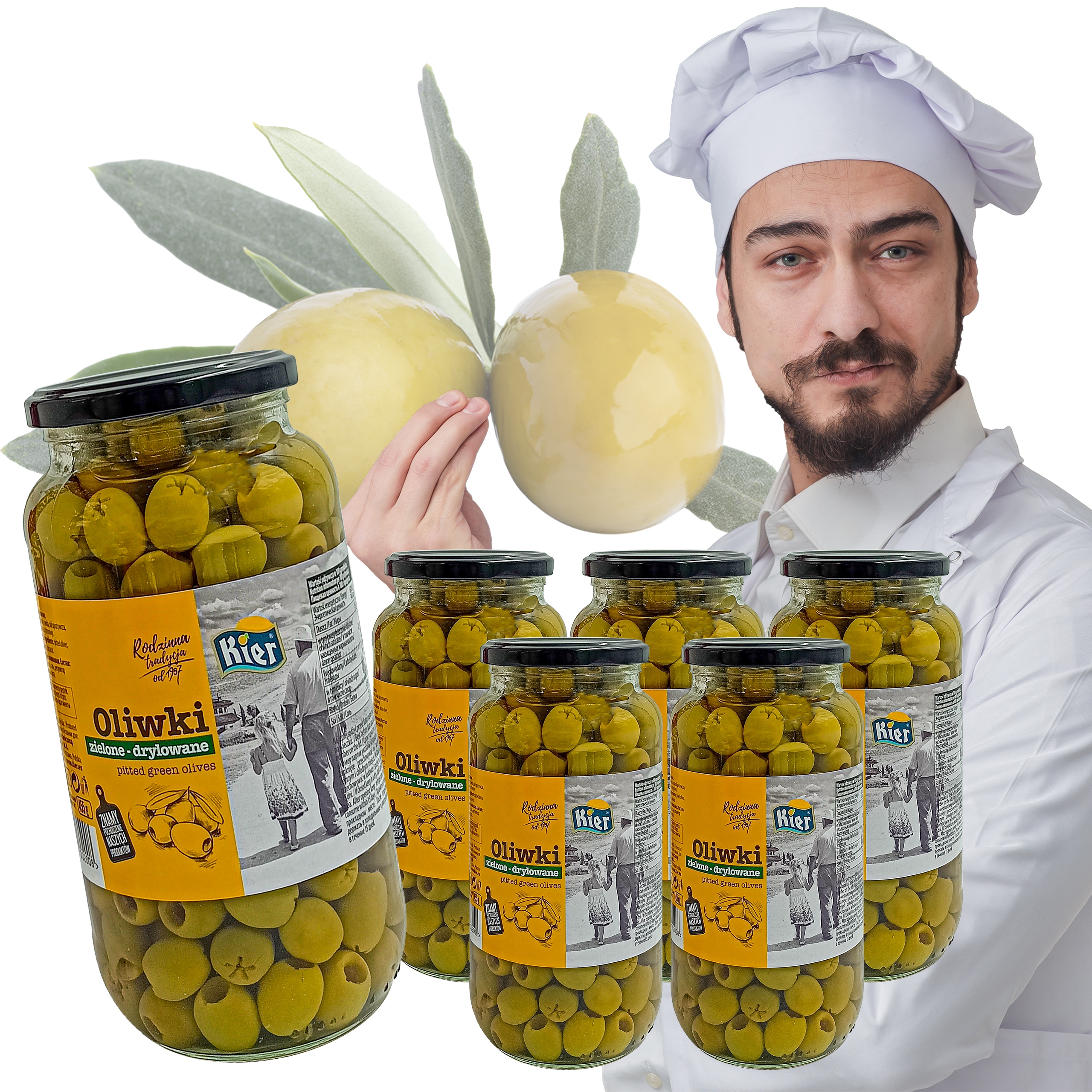 Levně Olivy Zelené Drcené 6X935ML
