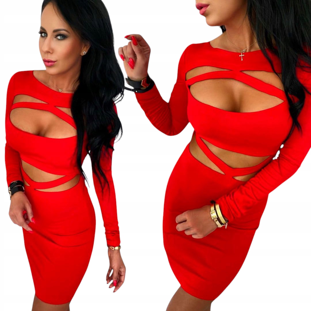 Šaty s výřezy typu cut out a výstřihem, velikost S 36