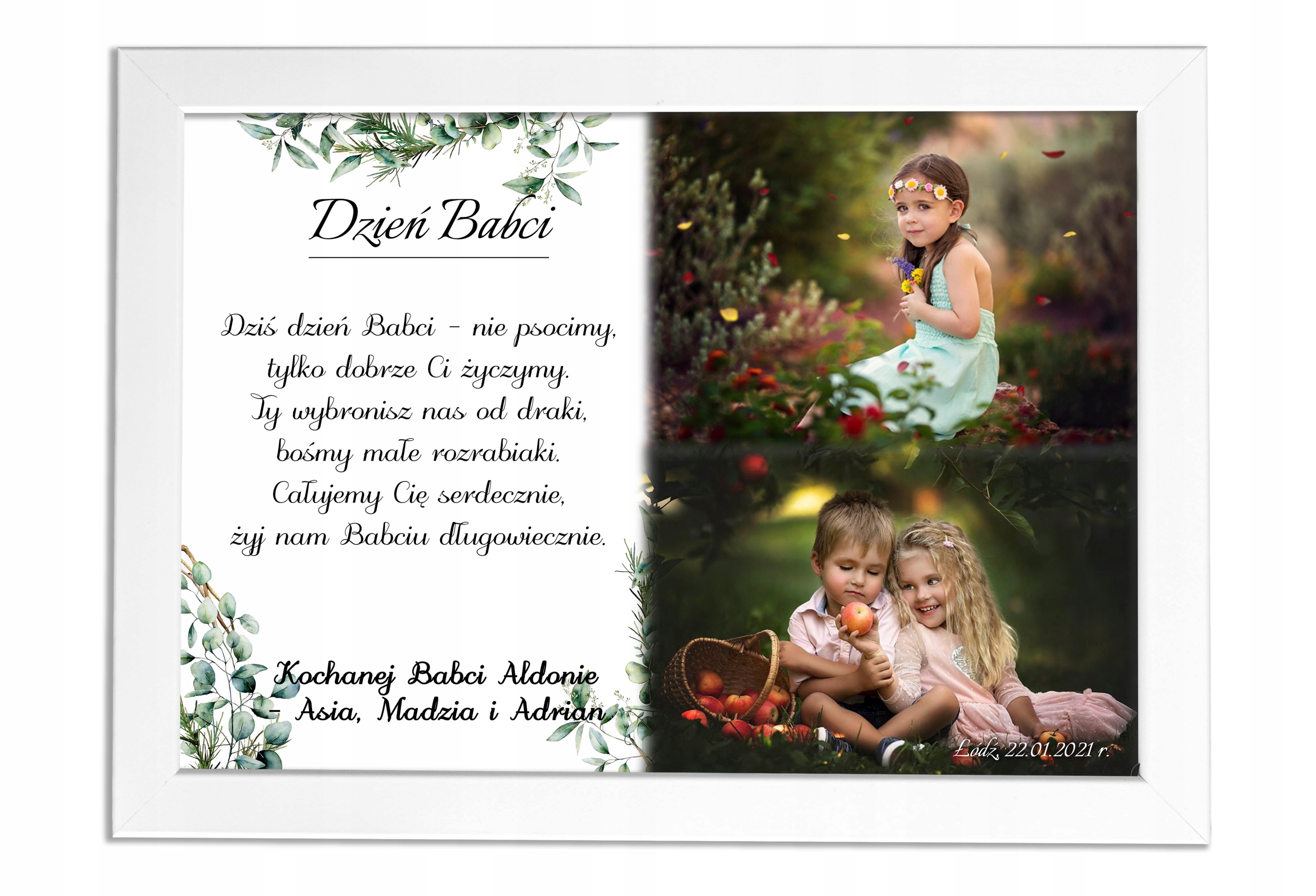 

Prezent na Dzień Babci Dziadka A4 ramka +pakowanie