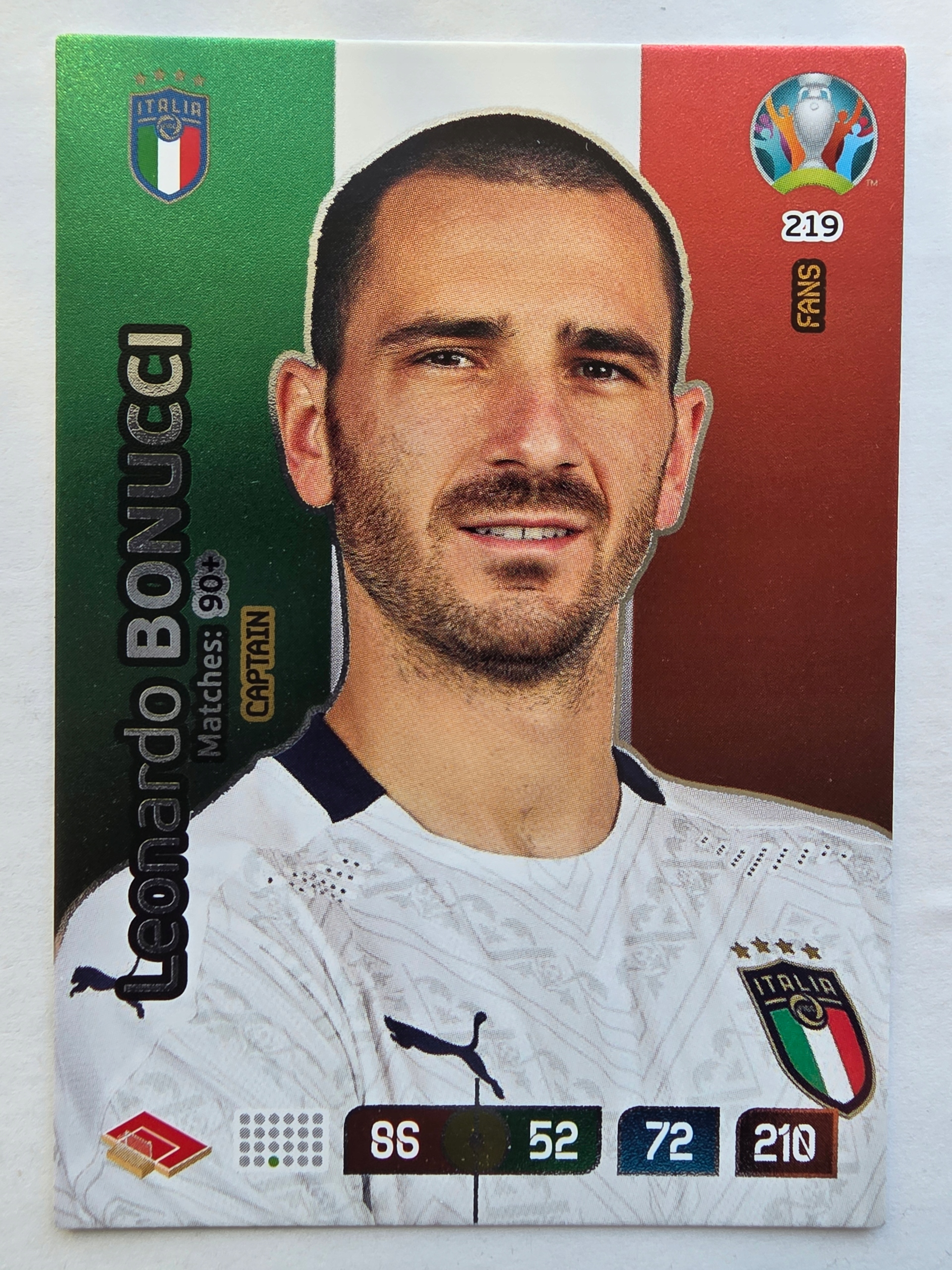 2020 Panini Euro Leonardo Bonucci Captain Włochy Nr 219 /o