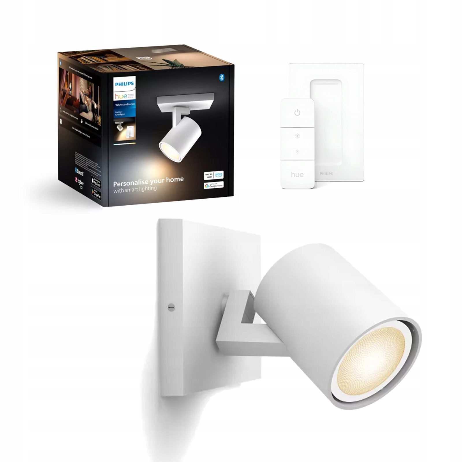 Bodová nástenná lampa Led biela 4.2 W Cct Philips Hue Dimmer Switch