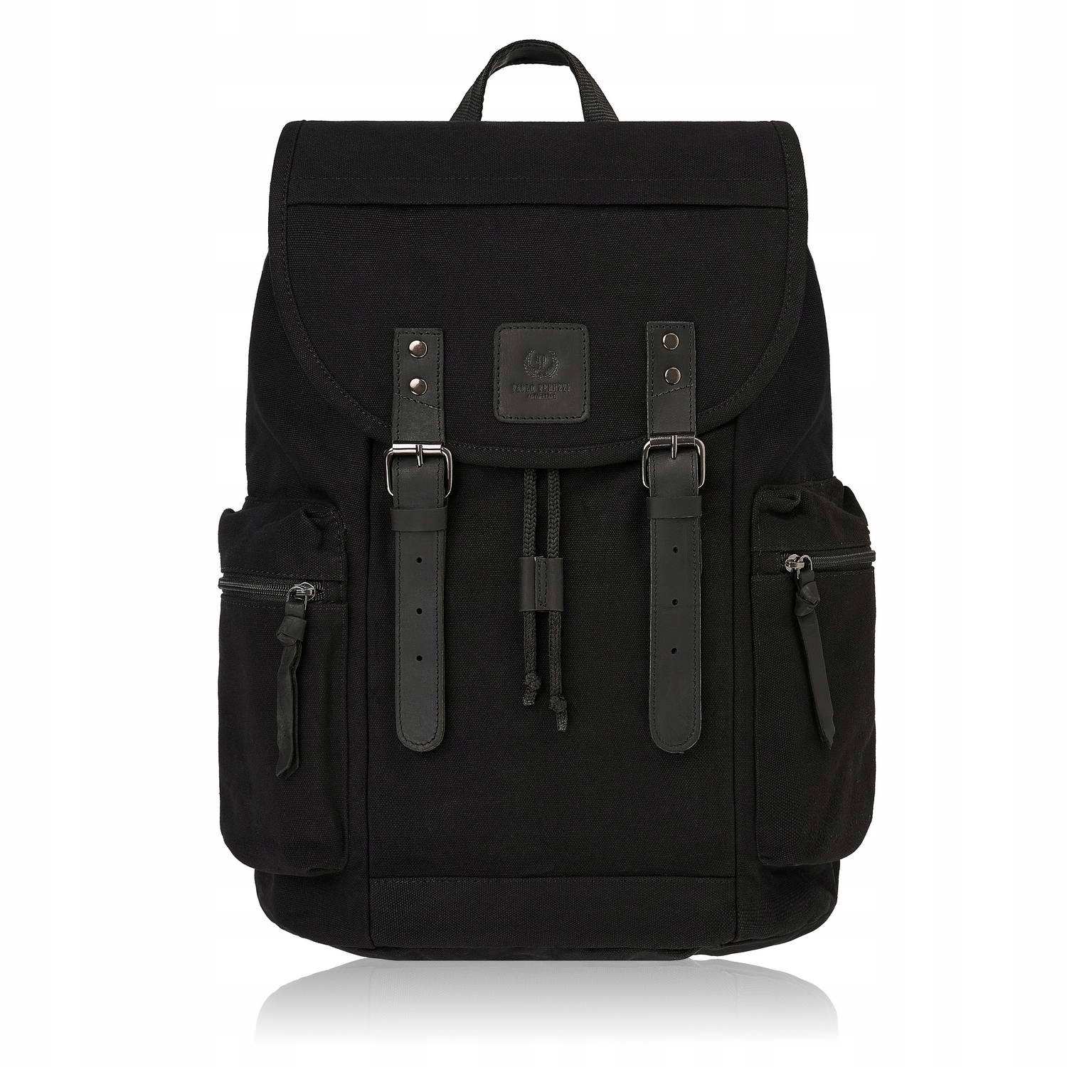Plecak męski Paolo Peruzzi, czarny plecak vintage szkolny