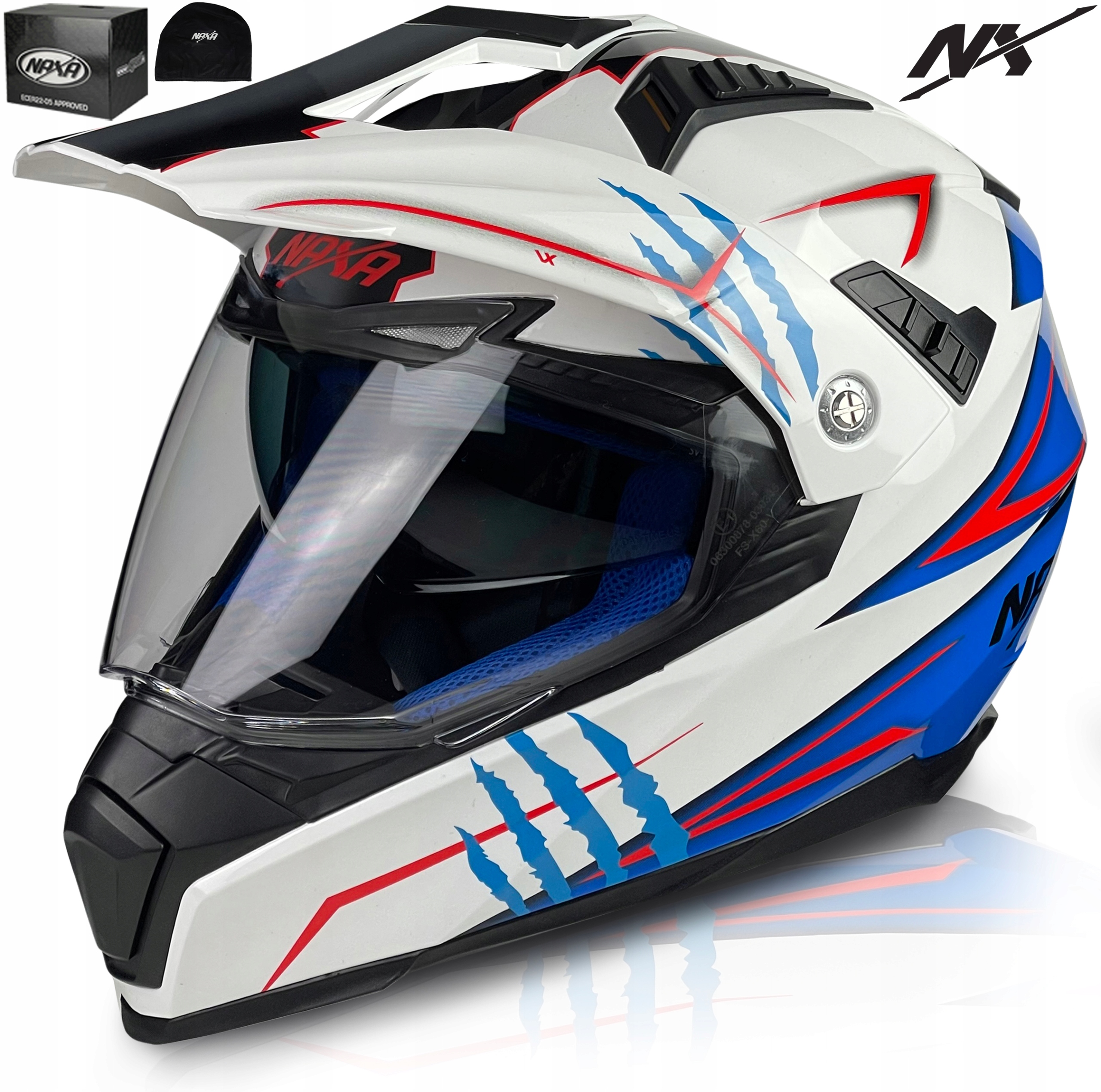 Naxa Motocyklová Přilba CO3/O Enduro Off Road Atv Quad r. XL Interkom Ready