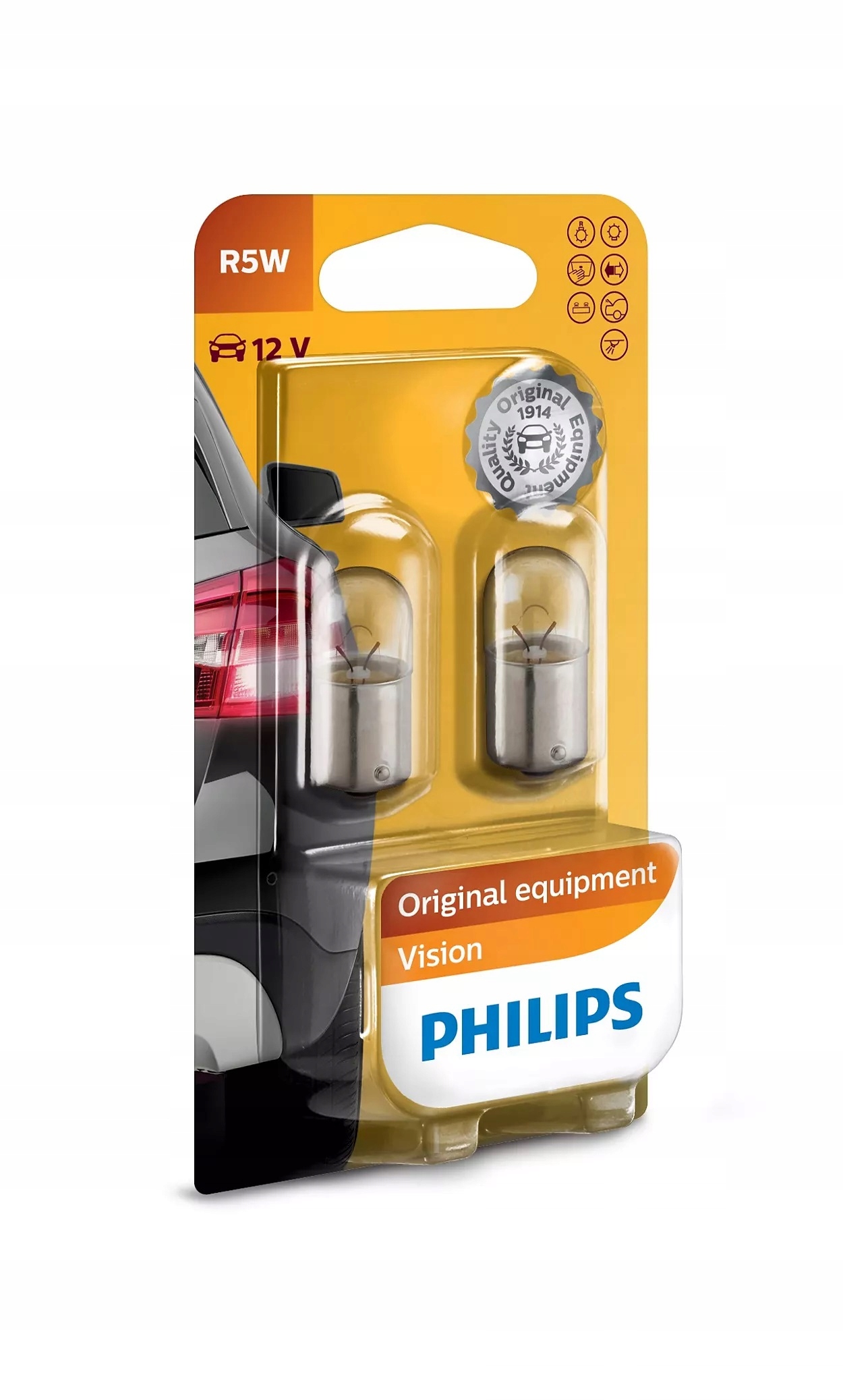 

2x Żarówki Philips R5W BA15s 12V Vision +30%