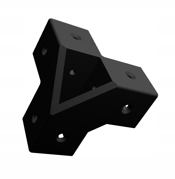 Łącznik pośredni do kantówek 20x20mm czarny