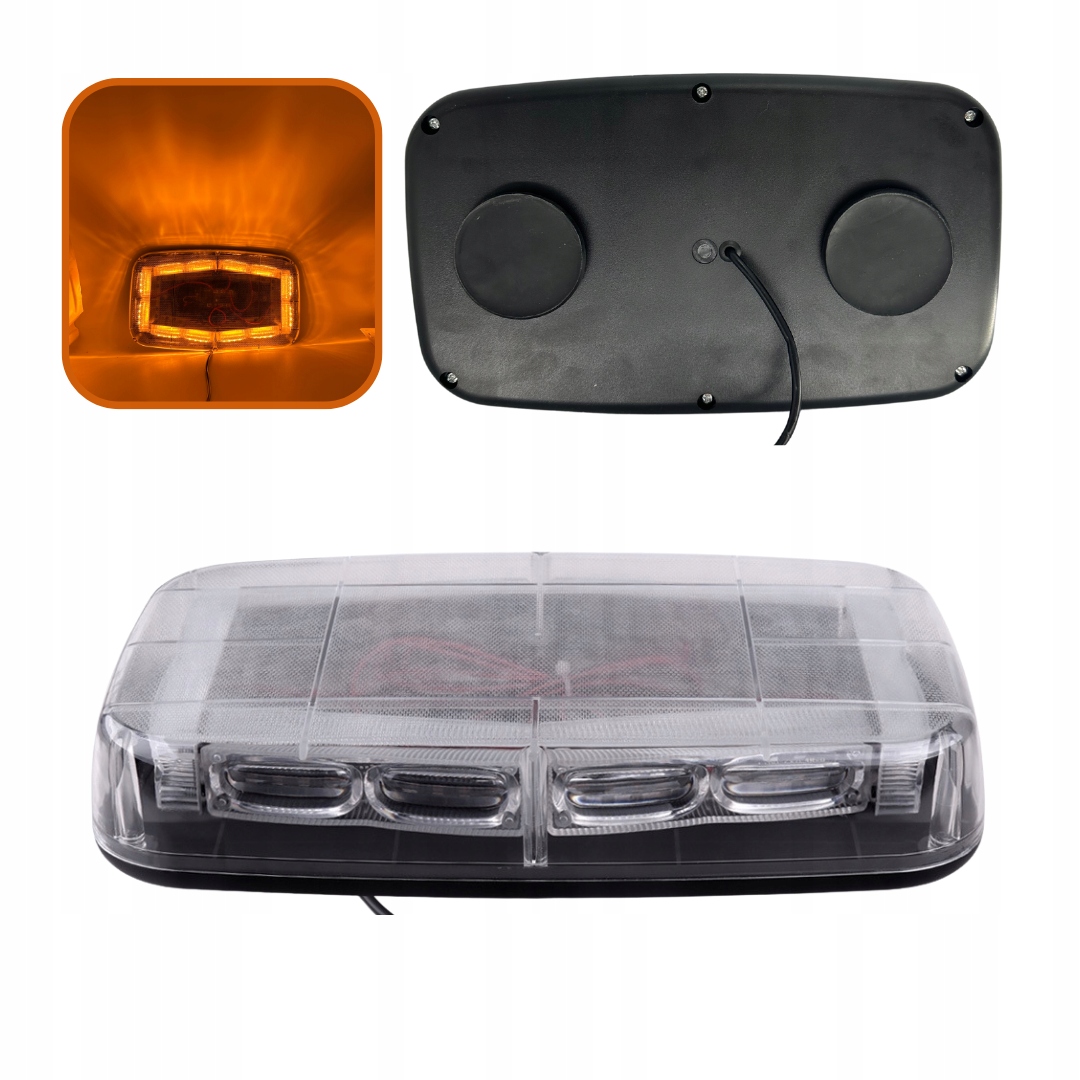 Výstražný nosník Led kohout lampa magnet na střechu oranžová 48 Led