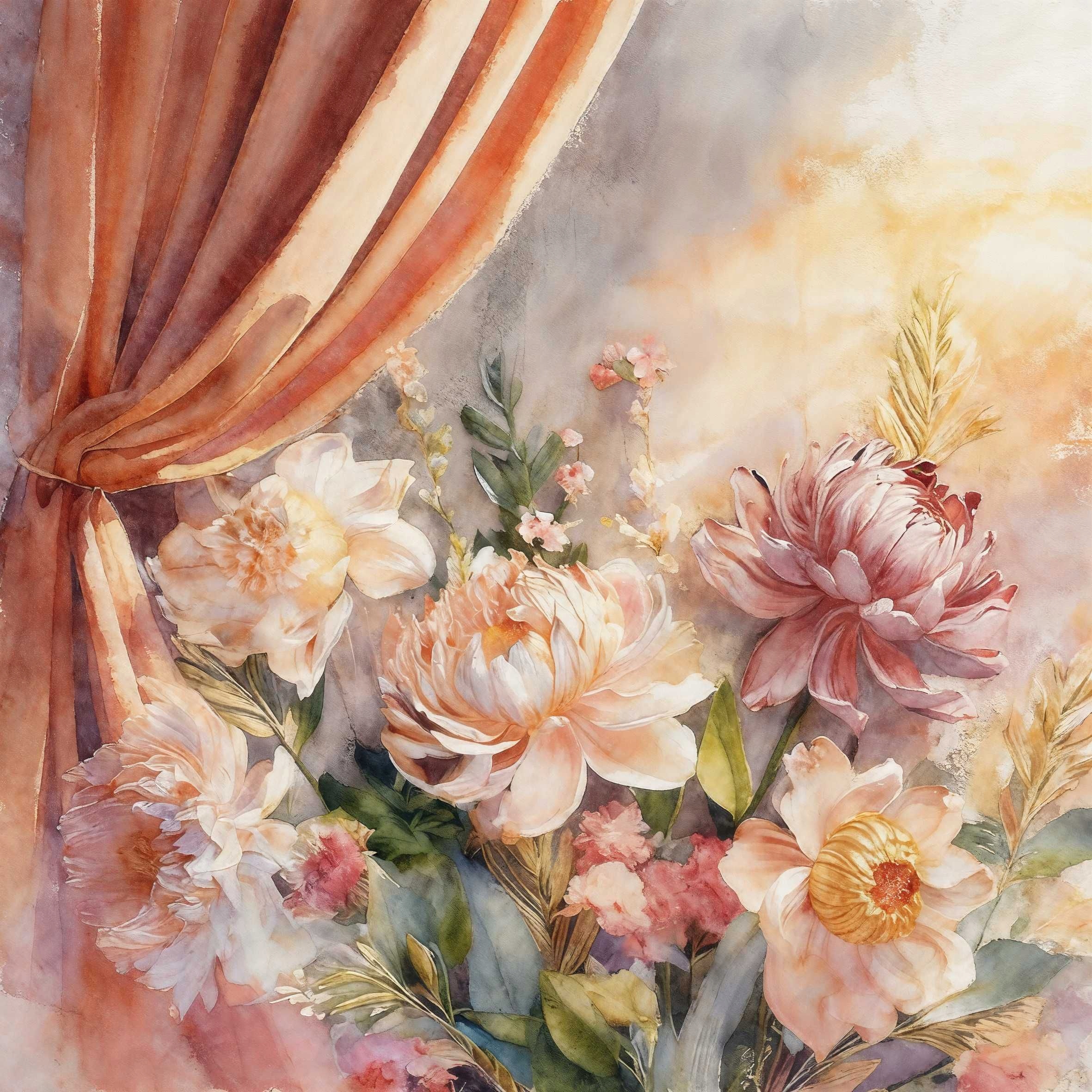 Tło fotograficzne Kwiaty 200x200 cm KF2 Rozbiegówka