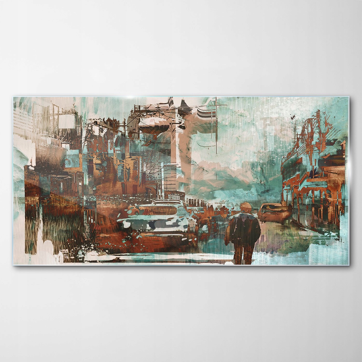 Tvrdený sklenený obraz Mesto Abstrakcia 100x50