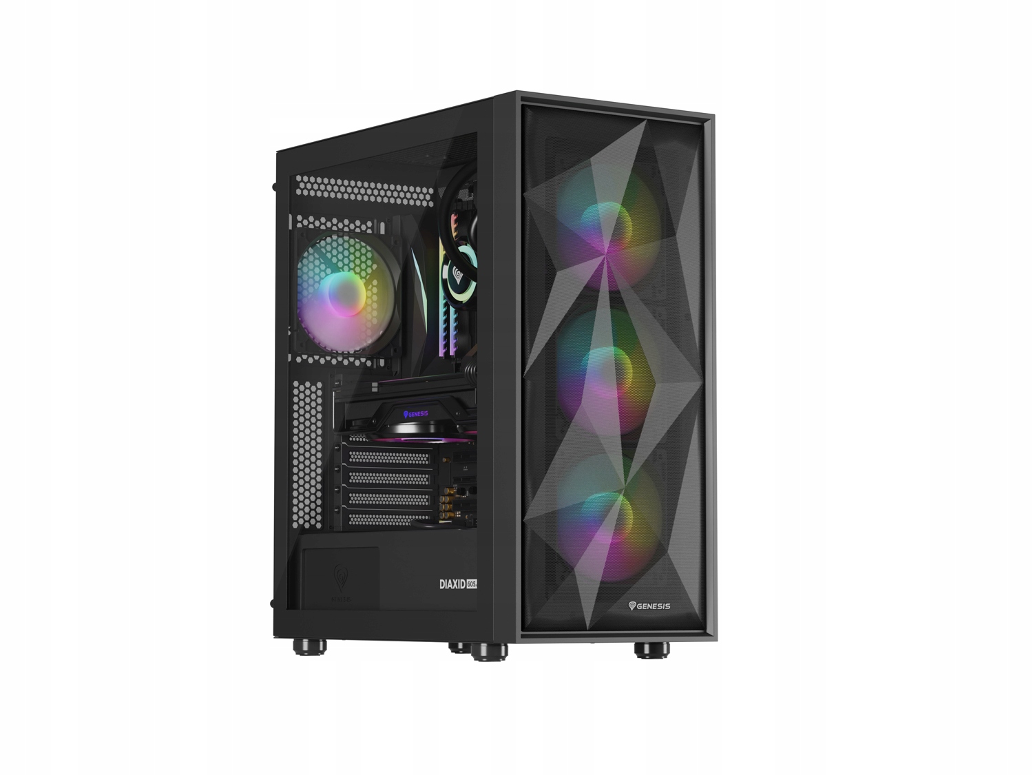 Počítačová skriňa Genesis Diaxid 605 Argb/ Midi Tower/ Transpar./ Čierna…
