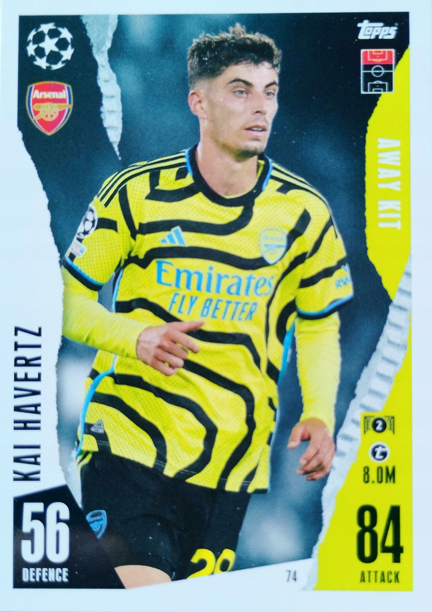 Topps Match Attax Extra 2023/2024 Away Kit 74 Kai Havertz Arsenal